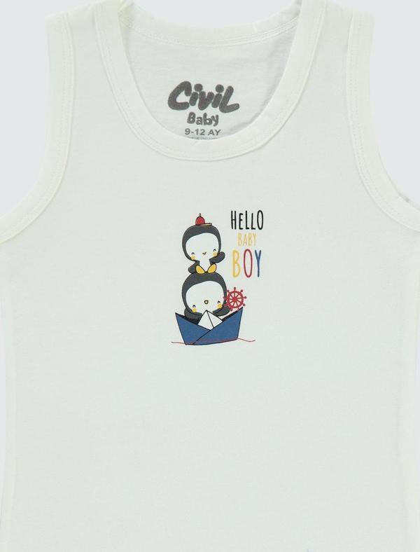 Civil Baby Erkek Bebek Atlet 9-18 Ay Beyaz - Image 1