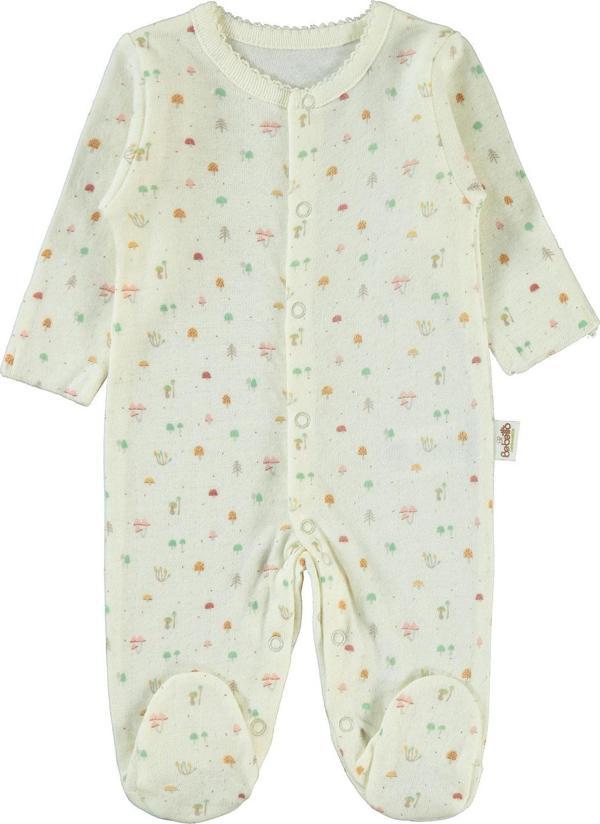 Bebetto Kız Bebek Patikli Tulum 0-3 Ay Ekru - Image 1