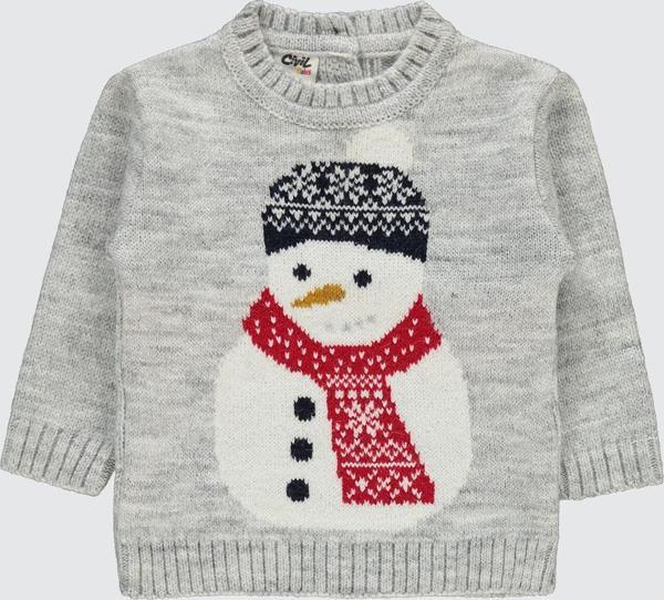 Civil Baby Erkek Bebek Kazak 6-18 Ay Gri - Image 1