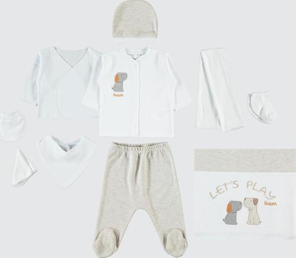 Civil Baby Erkek Bebek 10'lu Zıbın Takımı 0-1 Ay Kahvemelanj - Image 1