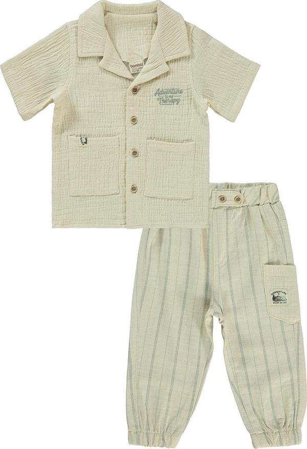 Bombili Erkek Bebek Takım 12-36 Ay Bej - Image 1