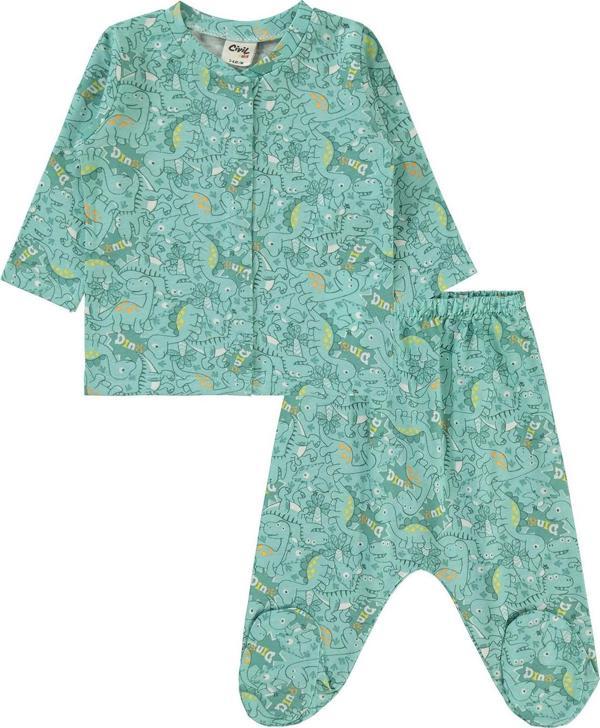 Civil Baby Erkek Bebek Pijama Takımı 1-6 Ay Mint - Image 1