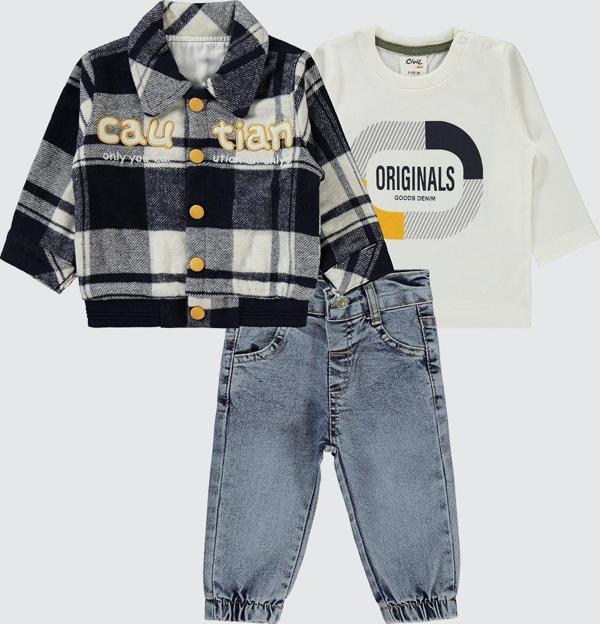 Civil Baby Erkek Bebek 3'lü Takım 6-18 Ay Lacivert - Image 1