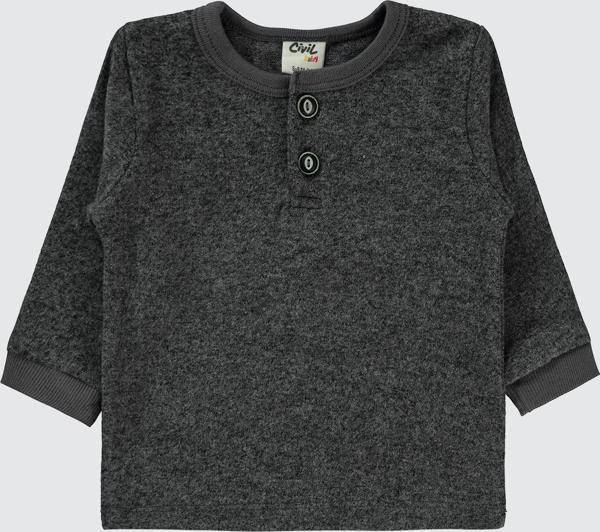 Civil Baby Erkek Bebek Sweatshirt 6-18 Ay Antrasitmelanj - Image 1