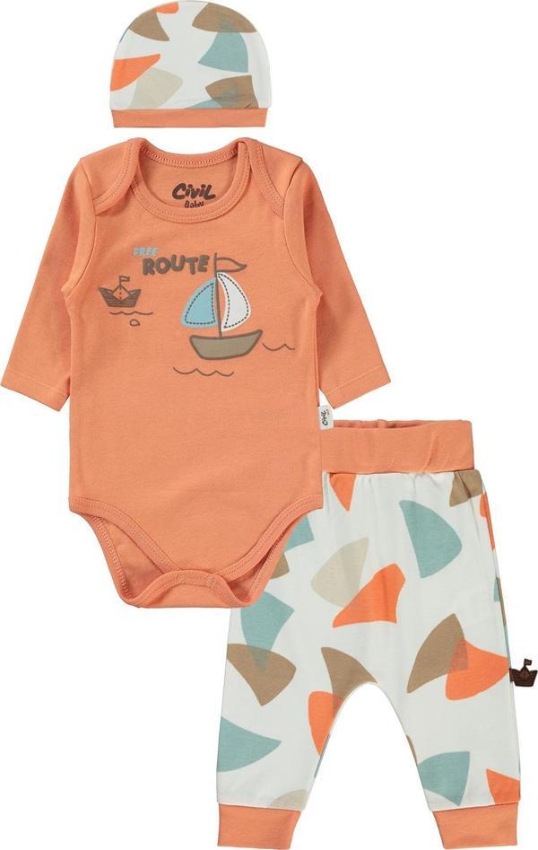 Civil Baby Erkek Bebek 3'lü Takım 6-18 Ay Oranj - Image 1