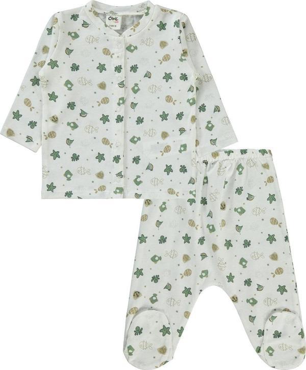 Civil Baby Erkek Bebek Pijama Takımı 1-6 Ayı Ekru - Image 1