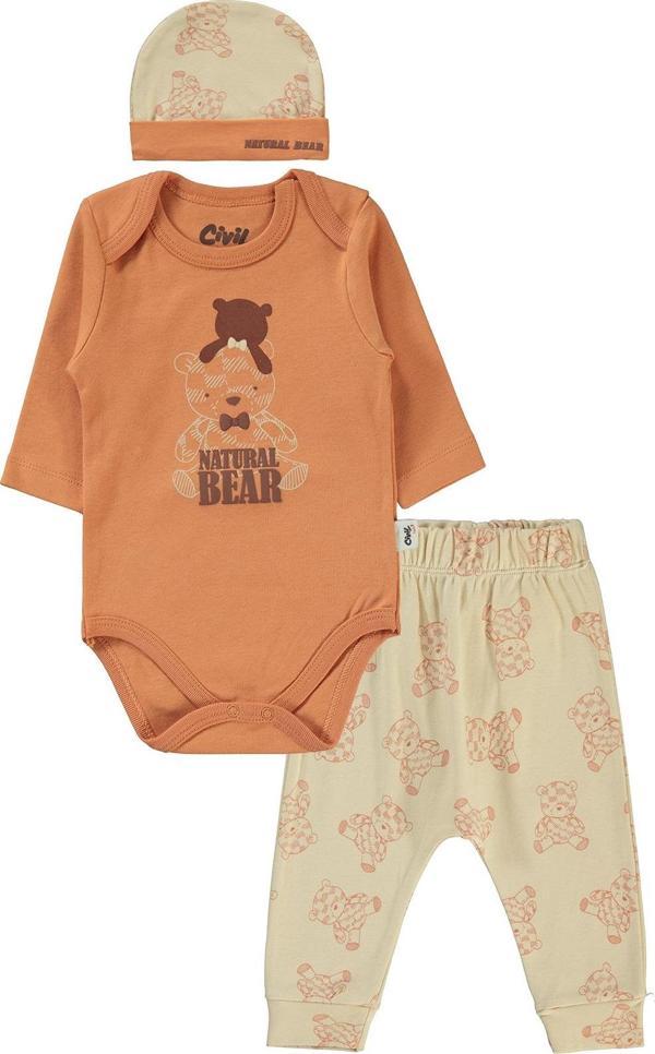 Civil Baby Erkek Bebek 3'lü Takım 6-18 Ay Tarçın - Image 1