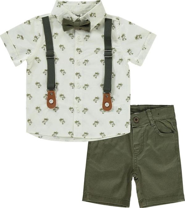 Civil Baby Erkek Bebek Şortlu  Takım 6-18 Ay Haki - Image 1