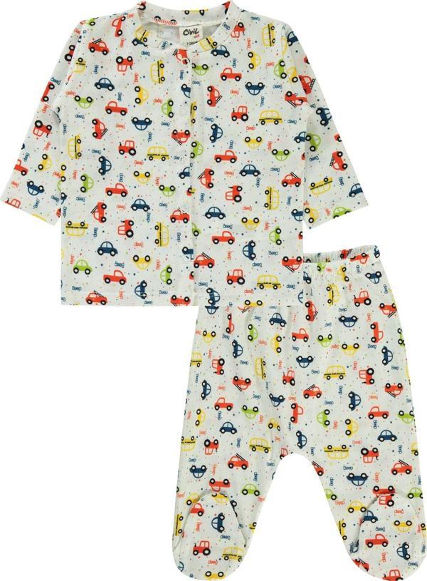 Civil Baby Erkek Bebek Pijama Takımı 1-6 Ay Ekru - Image 1