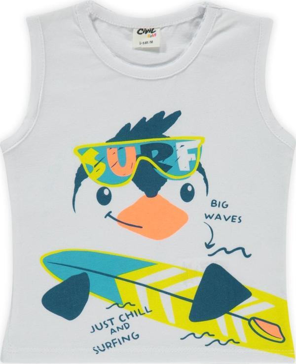 Civil Baby Erkek Bebek Tişört 6-18 Ay Beyaz - Image 1