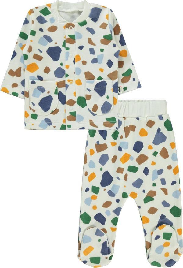 Civil Baby Erkek Bebek Pijama Takımı 1-6 Ay Ekru - Image 1