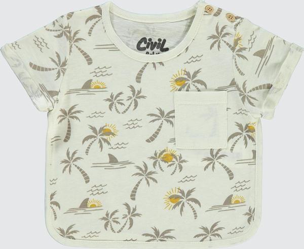 Civil Baby Erkek Bebek Tişört 6-18 Ay Ekru - Image 1