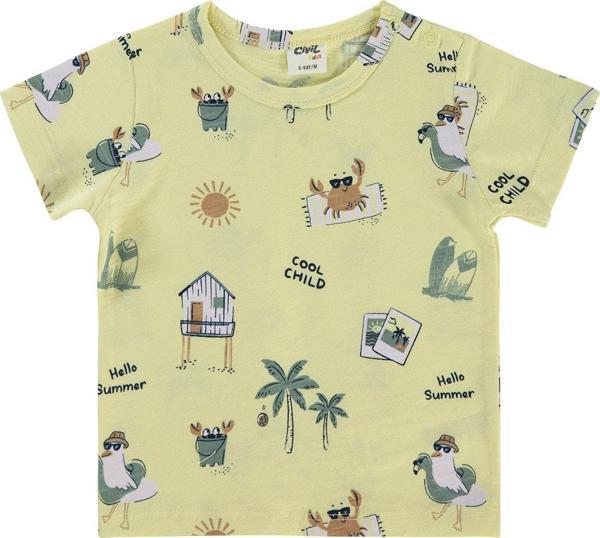 Civil Baby Erkek Bebek Tişört 6-18 Ay Soft Sarı - Image 1