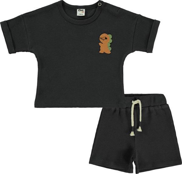 Civil Baby Erkek Bebek Şortlu Takım 6-18 Ay Antrasit - Image 1
