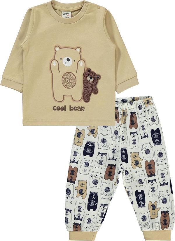 Civil Baby Erkek Bebek Pijama Takımı 6-18 Ay Sütlü Kahve - Image 1