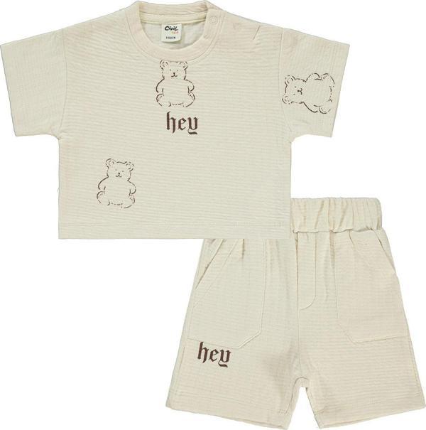 Civil Baby Erkek Bebek Şortlu Takım 6-18 Ay Bej - Image 1