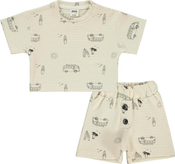 Civil Baby Erkek Bebek Şortlu Takım 6-18 Ay Bej - Image 1