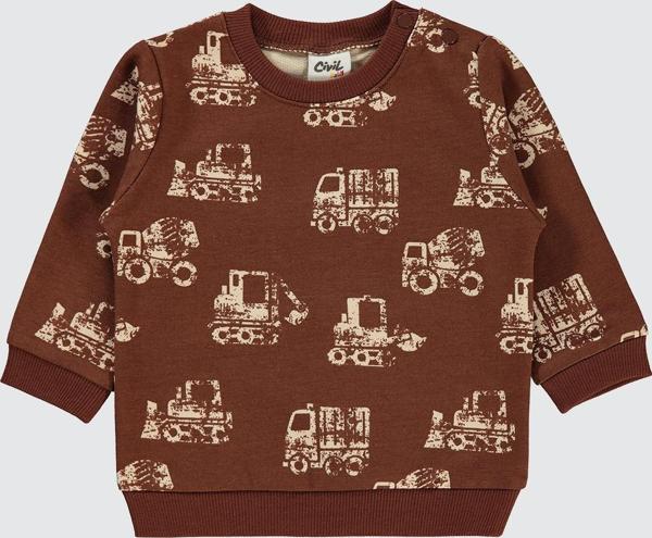 Civil Baby Erkek Bebek Sweatshirt 6-18 Ay Kahve - Image 1