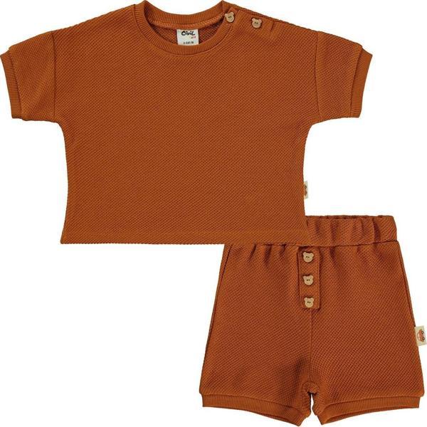 Civil Baby Erkek Bebek Şortlu Takım 6-18 Ay Tarçın - Image 1