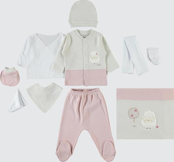 Civil Baby Kız Bebek 10'lu Zıbın Setleri  0-1 Ay Gül Kurusu - Image 1