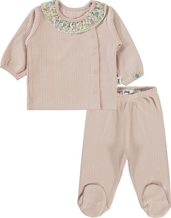 Civil Baby Kız Bebek Pijama Takımı 1-6 Ay Pudra - Image 1