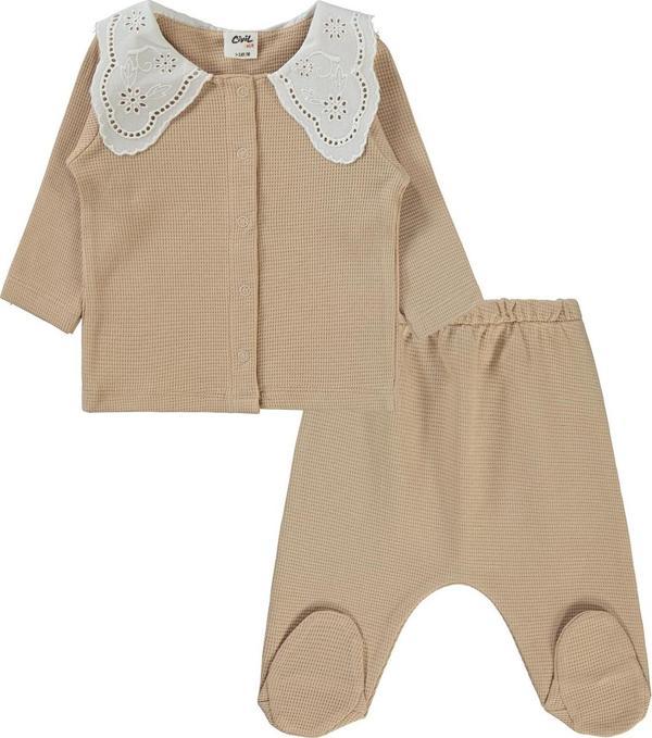 Civil Baby Kız Bebek Pijama Takımı 1-6 Ay Bej - Image 1