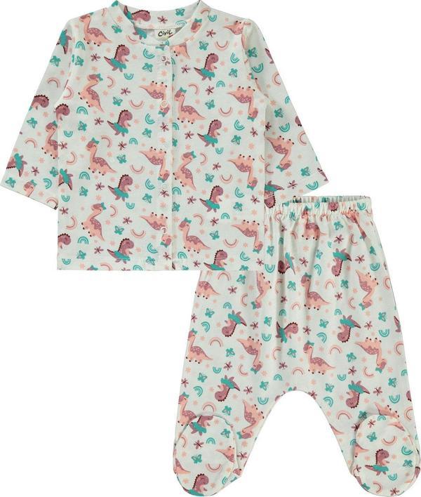 Civil Baby Kız Bebek Pijama Takımı 1-6 Ay Ekru - Image 1