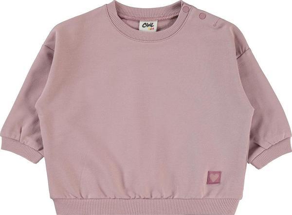 Civil Baby Kız Bebek Sweatshirt 6-18 Ay Soft Gül Kurusu - Image 1