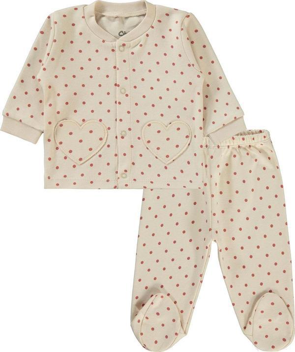 Civil Baby Kız Bebek Pijama Takımı 1-6 Ay Fil Dişi - Image 1