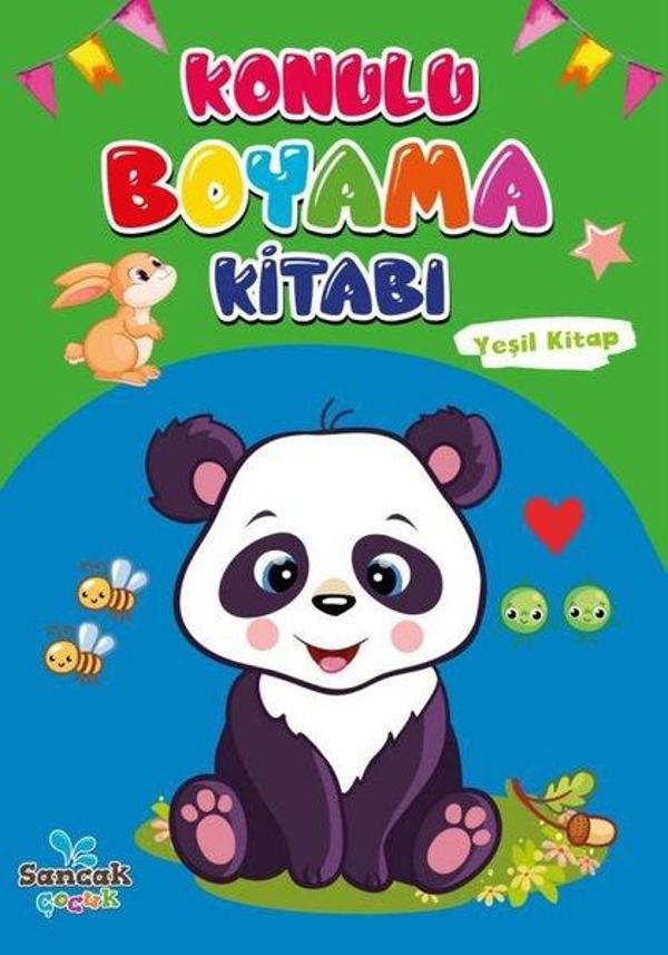 Konulu Boyama Kitabı - Yeşil Kitap - Sancak Çocuk - Image 1