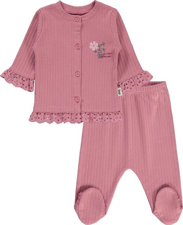 Civil Baby Kız Bebek Pijama Takımı 1-9 Ay Gül Kurusu - Image 1