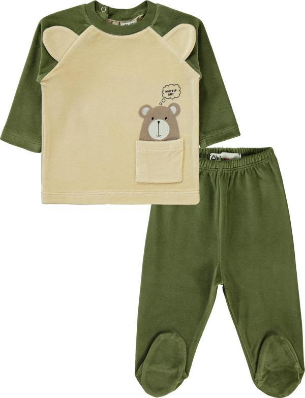Civil Baby Kız Bebek Pijama Takımı 1-6 Ay Haki - Image 1