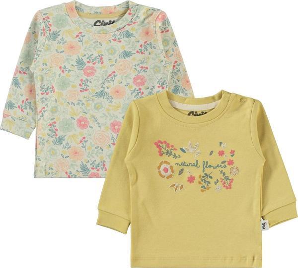 Civil Baby Kız Bebek 2'li Sweatshirt 6-18 Ay Hardal - Image 1