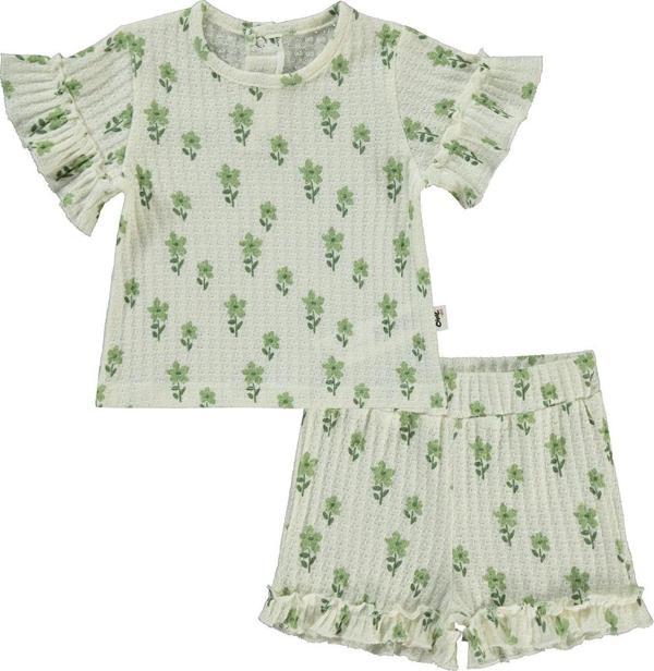 Civil Baby Kız Bebek Şortlu  Takım 6-18 Ay Krem - Image 1