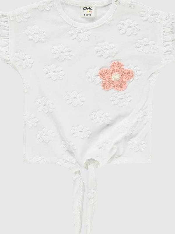 Civil Baby Kız Bebek Tişört 6-18 Ay Ekru - Image 1