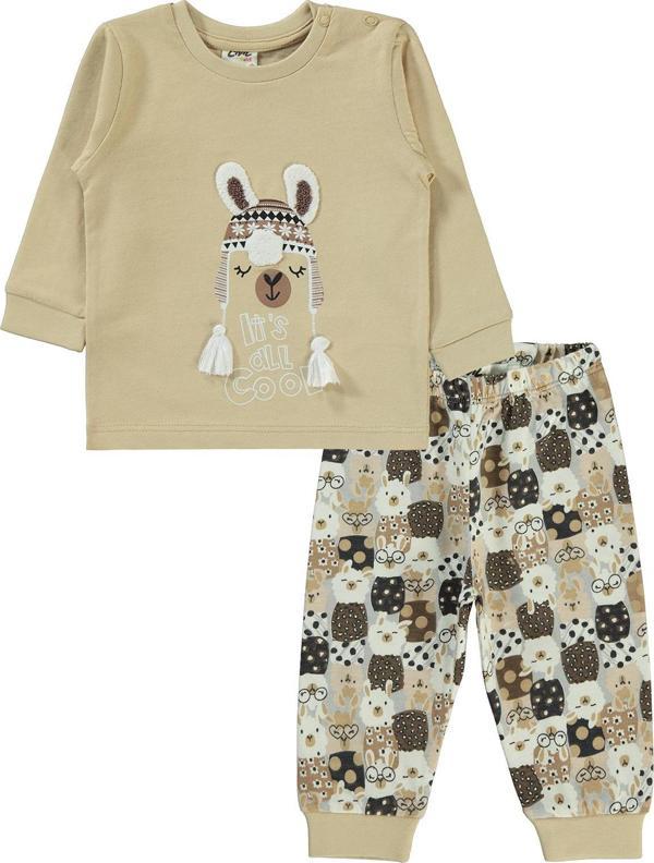 Civil Baby Kız Bebek Pijama Takımı 6-18 Ay Sütlü Kahve - Image 1