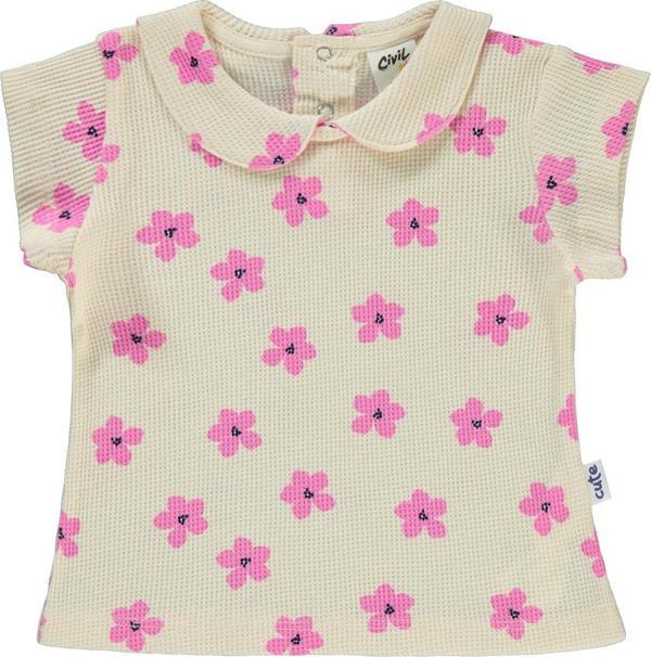 Civil Baby Kız Bebek Tişört 6-18 Ay FilDişi - Image 1