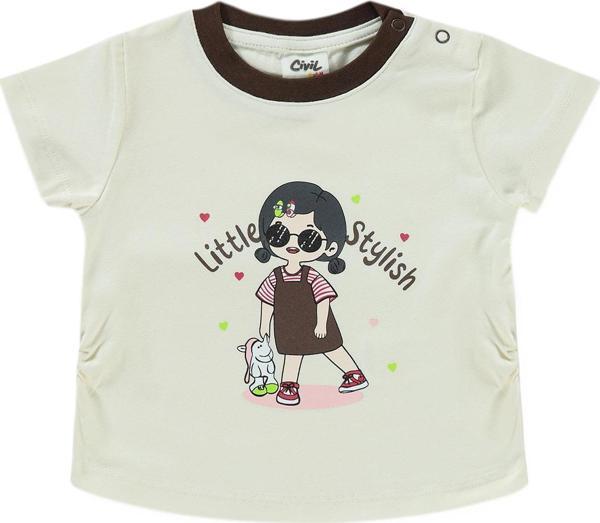 Civil Baby Kız Bebek Tişört 6-18 Ay FilDişi - Image 1