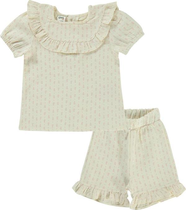 Civil Baby Kız Bebek Şortlu Takım 6-18 Ay Ekru - Image 1