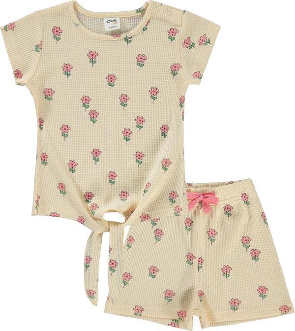 Civil Baby Kız Bebek Şortlu Takım 6-18 Ay FilDişi - Image 1
