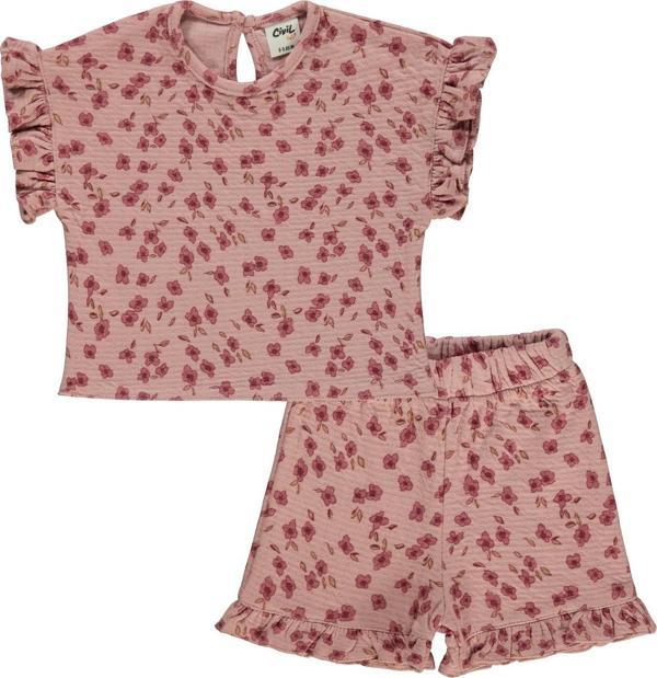 Civil Baby Kız Bebek Şortlu Takım 6-18 Ay Gül Kurusu - Image 1
