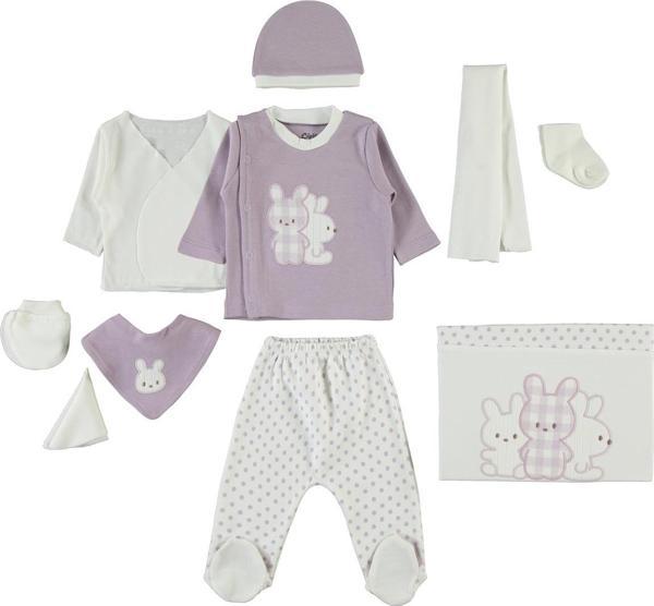Civil Baby Kız Bebek Zıbın Setleri 0-1 Ay Koyu Lila - Image 1