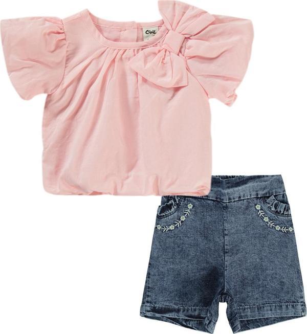 Civil Baby Kız Bebek Şortlu Takım 6-18 Ay Pembe - Image 1