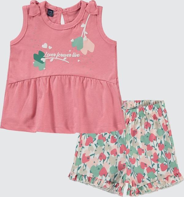 Miniworld Kız Bebek Şortlu  Takım 6-18 Ay Gül - Image 1