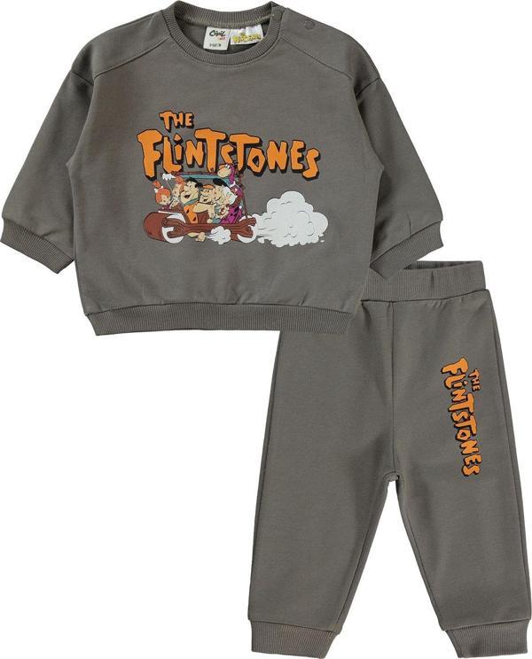The Flintstones Erkek Bebek Takım 6-18 Ay Füme - Image 1