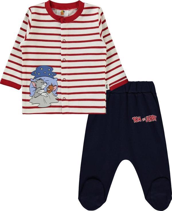 Tom And Jerry Erkek Bebek Pijama Takımı 1-6 Ay Kırmızı - Image 1