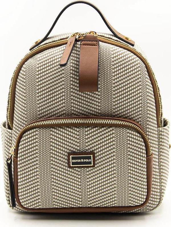 Silver & Polo Kadın  1130-44437 SİLVER POLO SIRT ÇANTASI M132 BEJ-MAT TABA - Image 1
