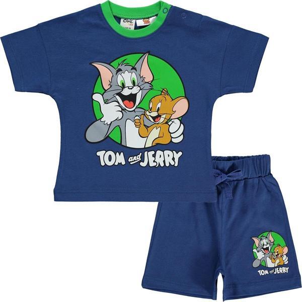 Tom And Jerry Erkek Bebek Şortlu  Takım 6-18 Ay İndigo - Image 1