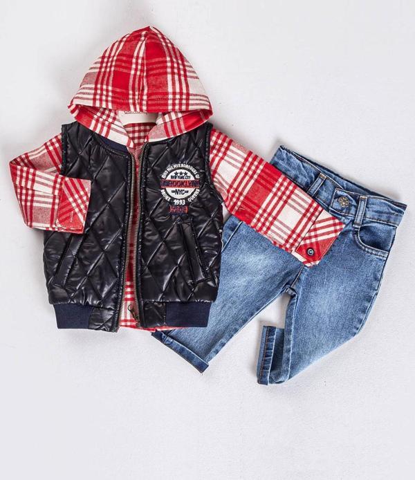 Concept Erkek Bebek 3'lü Takım 6-18 Ay Kırmızı - Image 1