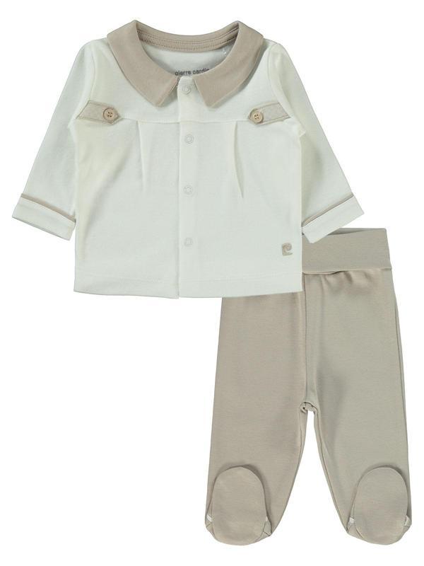 Pierre Cardin Erkek Bebek Pijama Takımı 0-3 Ay Bej - Image 1